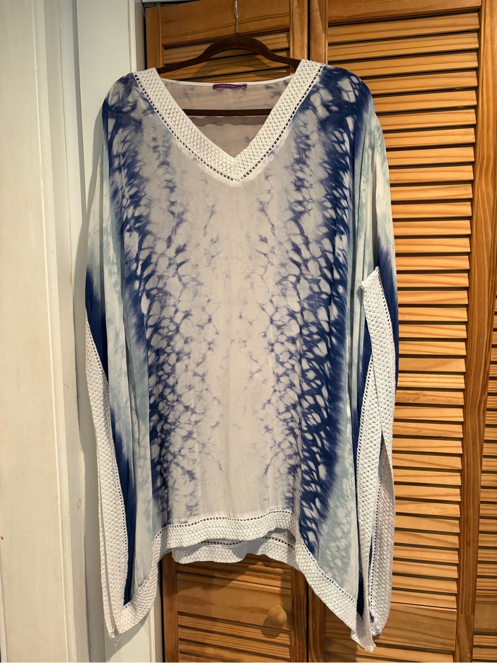 Amita Naithani Sheer Cover Up Resortwear Summer Beach Tie Dye Vacation Medium